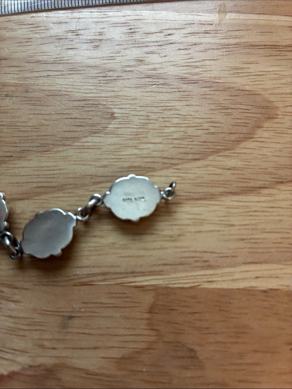 Sterling Silver Black Onyx Floral Link Bracelet - Picture 3 of 3
